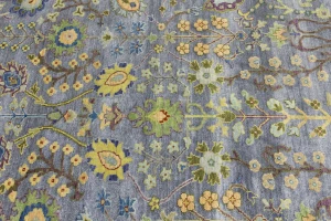 Silver Floral Traditional 6X9 Osh Chobi Oriental Rug