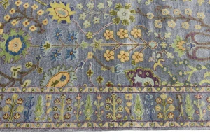 Silver Floral Traditional 6X9 Osh Chobi Oriental Rug
