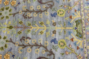 Silver Floral Traditional 5X8 Osh Chobi Oriental Rug