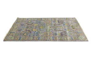 Silver Floral Traditional 5X8 Osh Chobi Oriental Rug