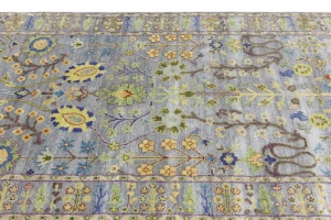 Silver Floral Traditional 5X8 Osh Chobi Oriental Rug