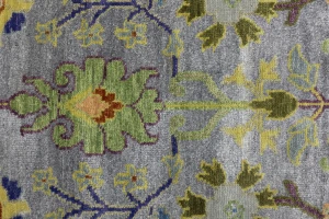 Silver Floral Traditional 5X8 Osh Chobi Oriental Rug