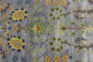 Silver Floral Traditional 5X8 Osh Chobi Oriental Rug