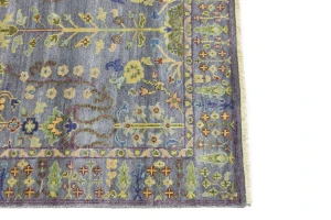 Silver Floral Traditional 4X6 Oushak Chobi Oriental Rug