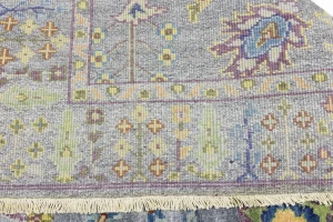 Silver Floral Traditional 4X6 Oushak Chobi Oriental Rug