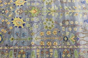 Silver Floral Traditional 4X6 Oushak Chobi Oriental Rug