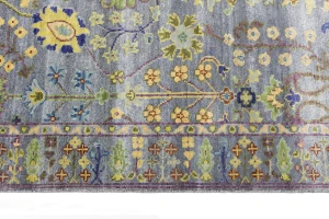 Silver Floral Traditional 4X6 Oushak Chobi Oriental Rug