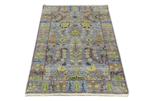 Silver Floral Traditional 3X5 Oushak Chobi Oriental Rug