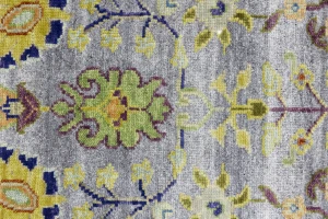 Silver Floral Traditional 3X5 Oushak Chobi Oriental Rug