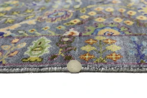 Silver Floral 2'5X6 Oushak Chobi Oriental Runner Rug