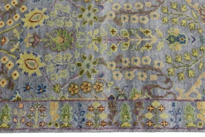 Silver Floral 3X10 Oushak Chobi Oriental Runner Rug