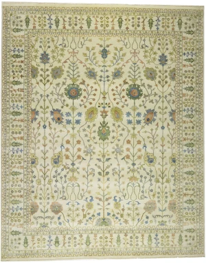 Ivory Floral Traditional 12X15 Osh Chobi Oriental Rug