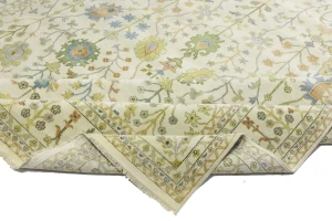 Ivory Floral Traditional 12X15 Osh Chobi Oriental Rug