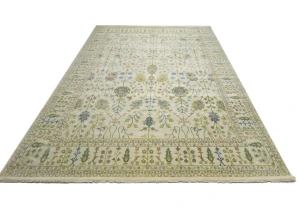 Ivory Floral Traditional 12X15 Osh Chobi Oriental Rug