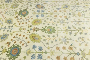 Ivory Floral Traditional 12X15 Osh Chobi Oriental Rug