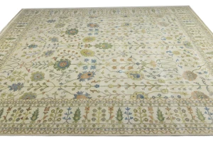 Ivory Floral Traditional 12X15 Osh Chobi Oriental Rug