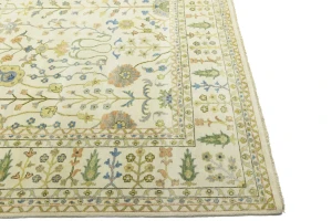 Ivory Floral Traditional 12X15 Osh Chobi Oriental Rug
