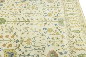 Ivory Floral Traditional 12X15 Osh Chobi Oriental Rug