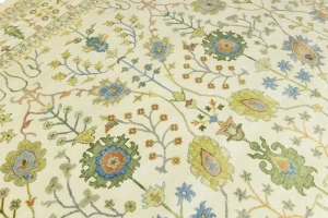 Ivory Floral Traditional 12X15 Osh Chobi Oriental Rug