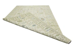 Ivory Floral Traditional 10X14 Oushak Chobi Oriental Rug