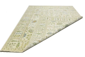 Ivory Floral Traditional 9X12 Oushak Chobi Oriental Rug