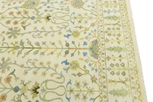 Ivory Floral Traditional 8X10 Oushak Chobi Oriental Rug