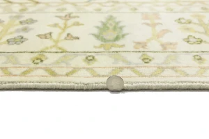 Ivory Floral Traditional 8X10 Oushak Chobi Oriental Rug