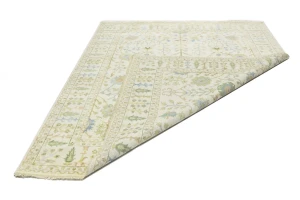 Ivory Floral Traditional 8X10 Oushak Chobi Oriental Rug