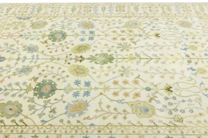 Ivory Floral Traditional 8X10 Oushak Chobi Oriental Rug