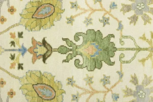 Ivory Floral Traditional 8X10 Oushak Chobi Oriental Rug