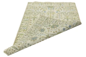 Ivory Floral 4X6 Traditional Osh Chobi Oriental Rug