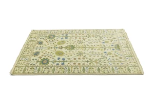 Ivory Floral 4X6 Traditional Osh Chobi Oriental Rug