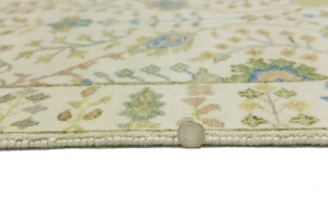 Ivory Floral Traditional 2'6X6 Oushak Chobi Oriental Runner Rug