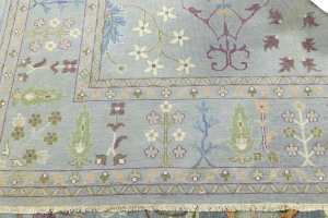 Muted Colors Floral 10X14 Oushak Chobi Oriental Rug