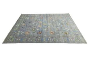 Muted Colors Floral 10X14 Oushak Chobi Oriental Rug