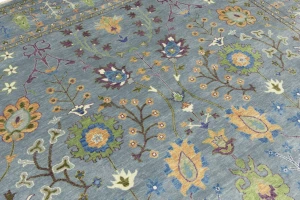 Muted Colors Floral 10X14 Oushak Chobi Oriental Rug