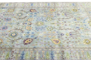 Muted Colors Floral 8X11 Oushak Chobi Oriental Rug