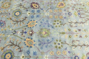 Muted Colors Floral 8X11 Oushak Chobi Oriental Rug