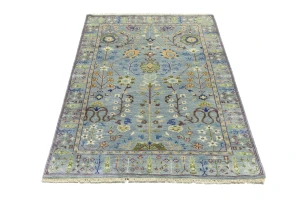 Muted Colors Floral 4X6 Oushak Chobi Oriental Rug