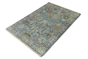 Muted Colors Floral 4X6 Oushak Chobi Oriental Rug