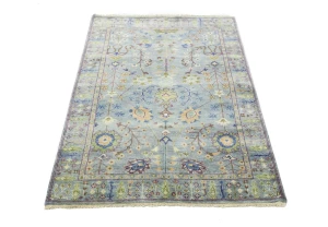 Muted Colors Floral 4X6 Oushak Chobi Oriental Rug