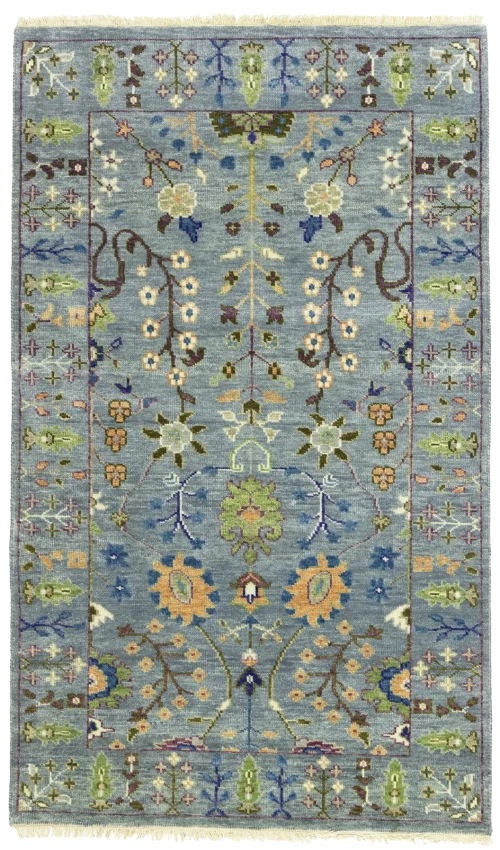 Muted Colors Floral 3X5 Oushak Chobi Oriental Rug