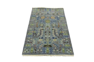 Muted Colors Floral 3X5 Oushak Chobi Oriental Rug