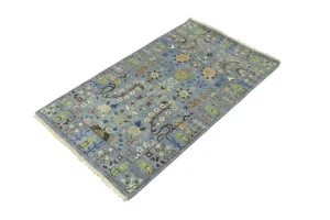 Muted Colors Floral 3X5 Oushak Chobi Oriental Rug