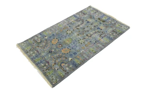Muted Colors Floral 3X5 Oushak Chobi Oriental Rug