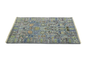 Muted Colors Floral 3X5 Oushak Chobi Oriental Rug