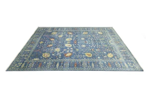 Blue Floral Traditional 12X15 Oushak Chobi Oriental Rug