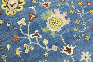 Blue Floral Traditional 12X15 Oushak Chobi Oriental Rug
