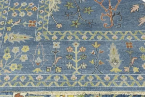 Blue Floral Traditional 10X14 Oushak Chobi Oriental Rug