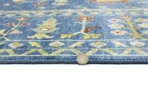 Blue Floral Traditional 9X12 Oushak Chobi Oriental Rug